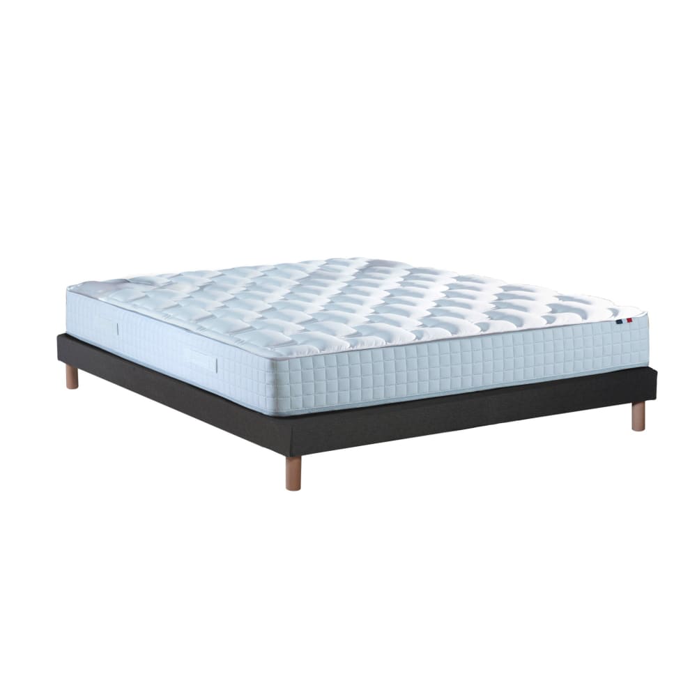 Ensemble matelas ressorts sommier noir 140x190