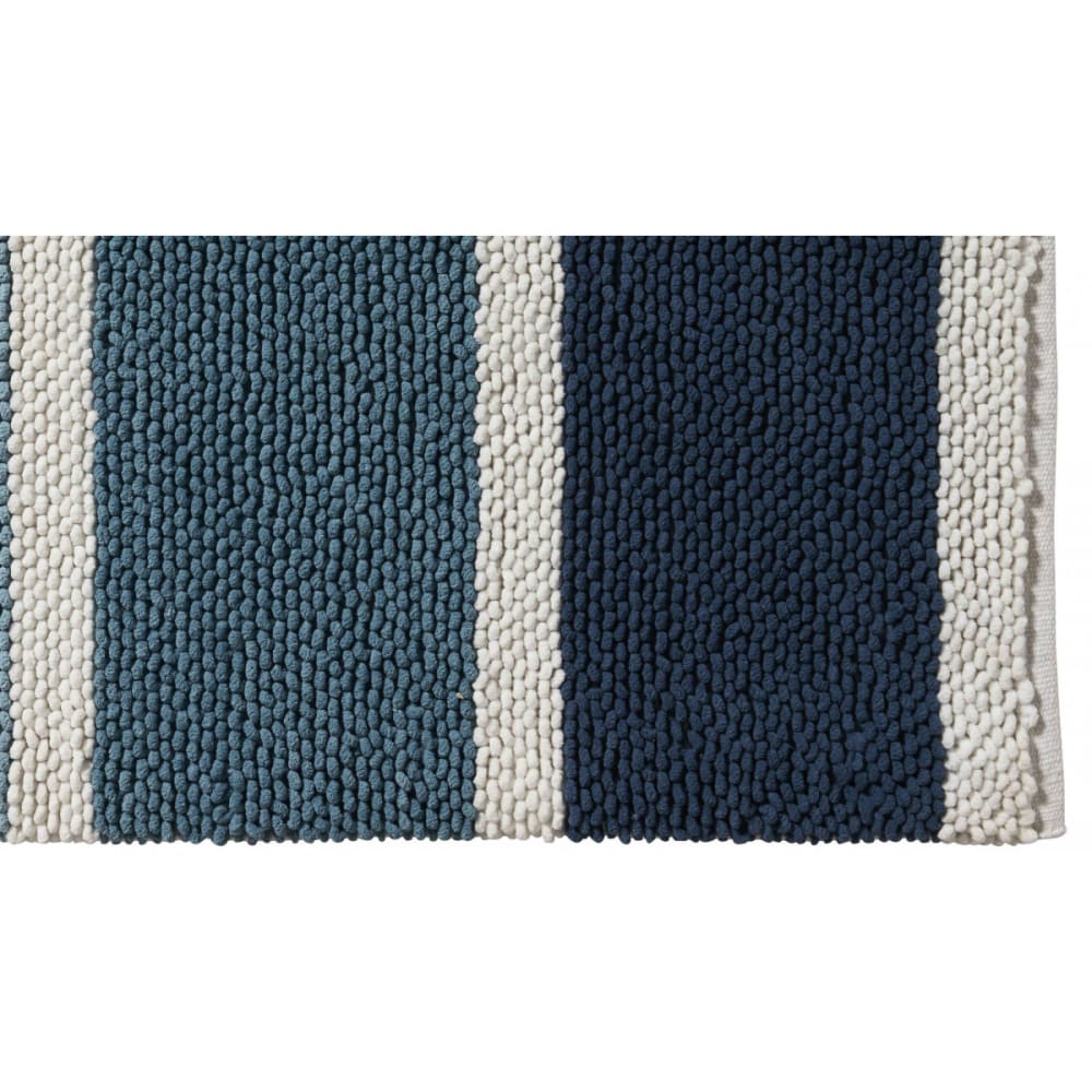 Tapis de bain déco à rayures en polycoton 60x120cm — vue 4