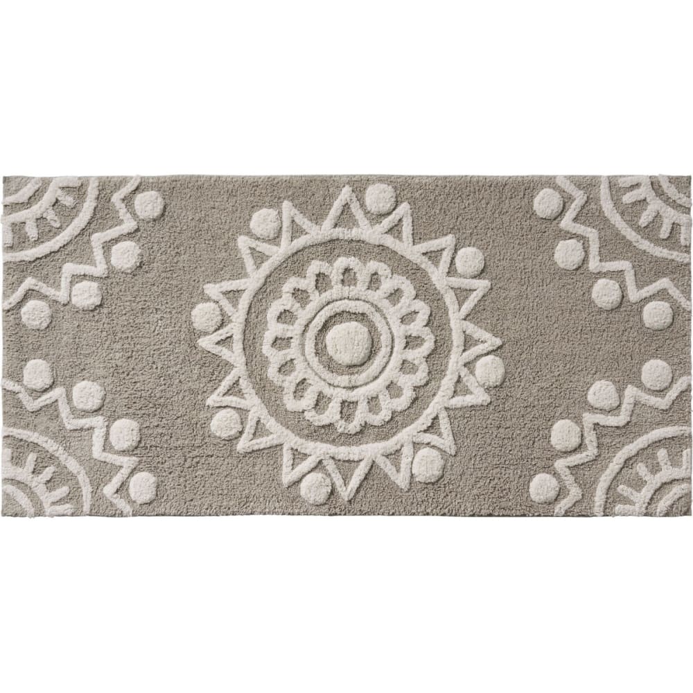 Tapis de bain déco coton tufté 60x120cm