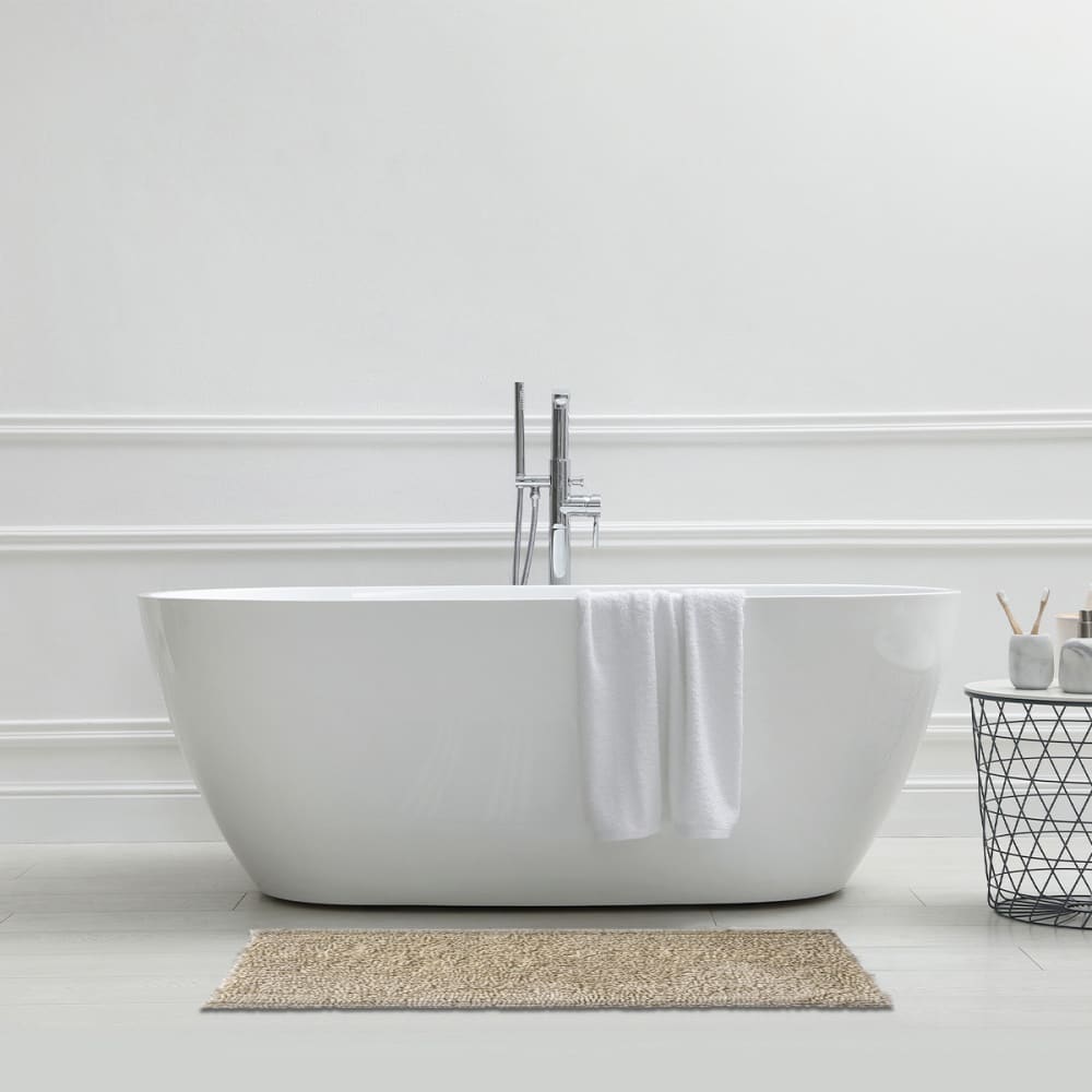 Tapis de bain chenille fil argenté antidérapant moelleux 60x120cm — vue 3