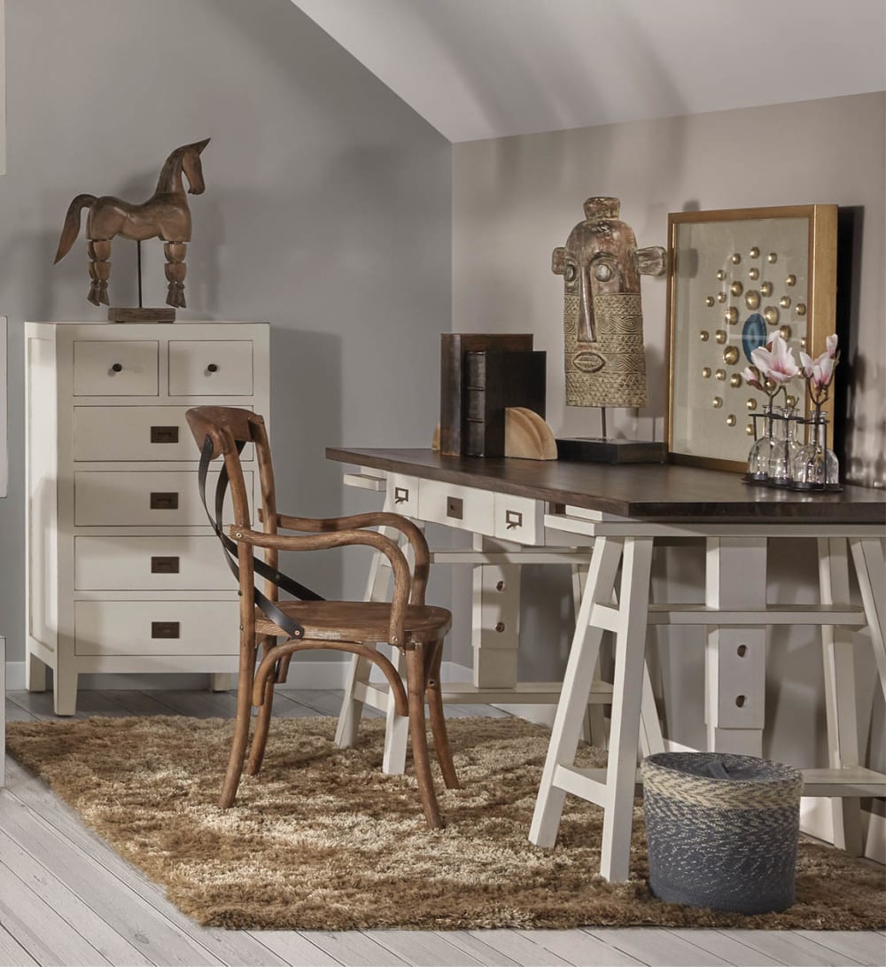 Bureau réglable en bois blanc L 150 cm - Maisons du Monde