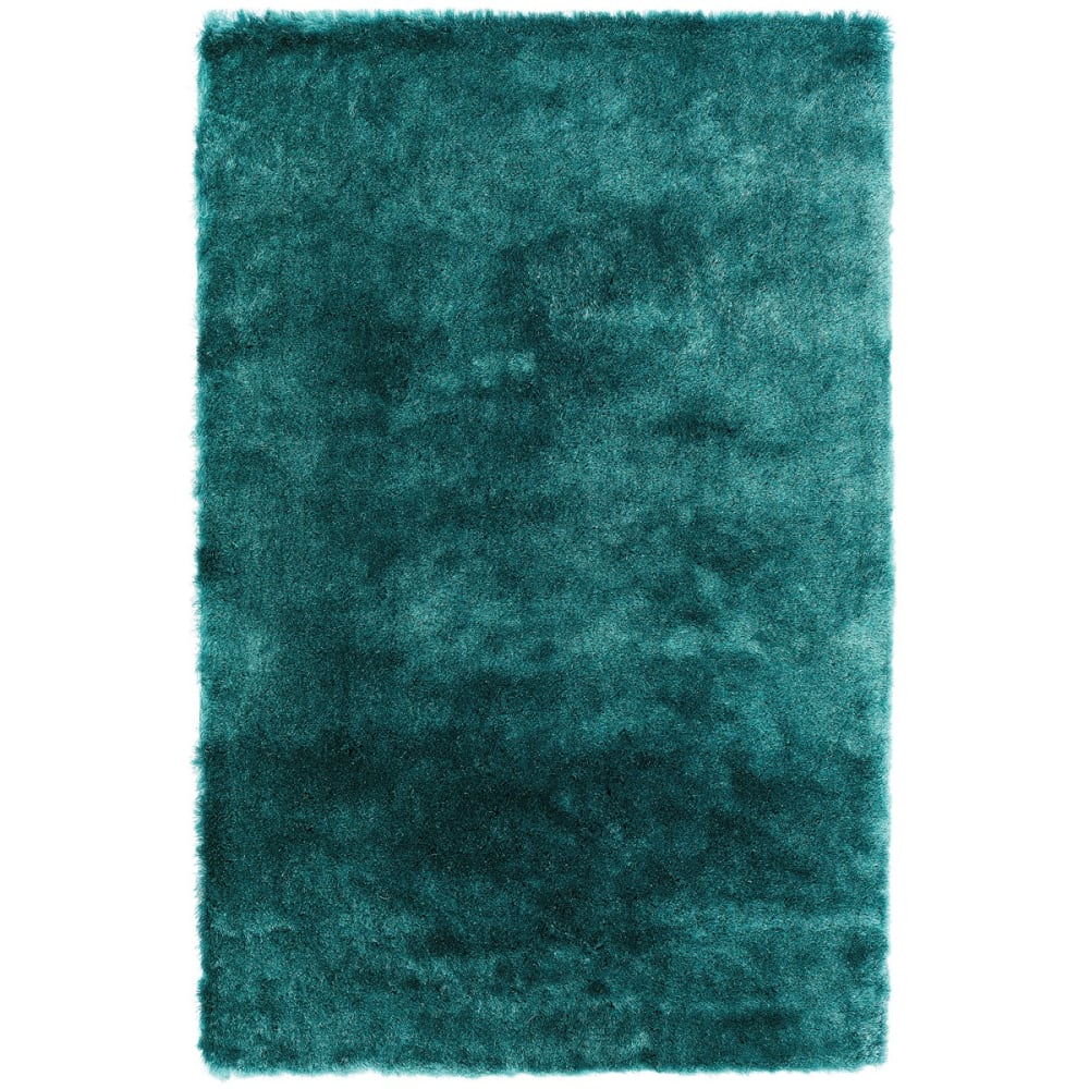Tapis shaggy doux en polyester bleu turquoise 120x180 cm