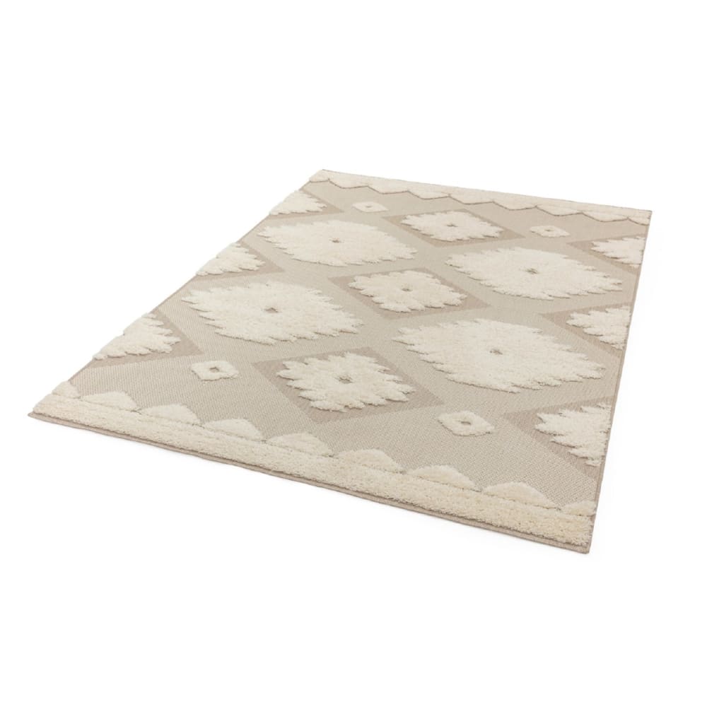 Tapis tissé plat en polypropylène beige 120x170 cm — vue 3