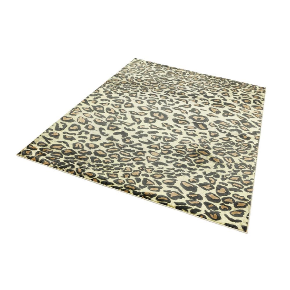 Tapis tissé plat léopard marron 160x230 cm