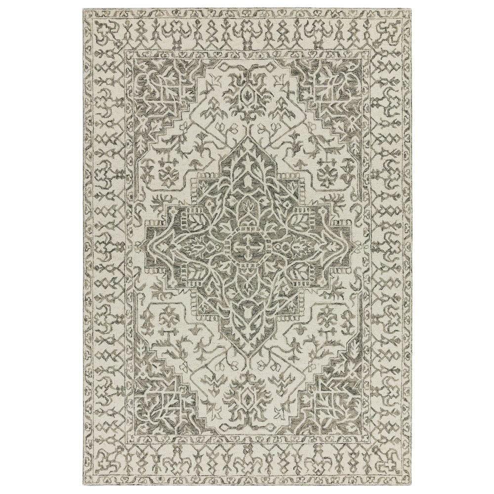 Tapis classique à motifs en laine beige clair 160x230 cm - Maisons du Monde