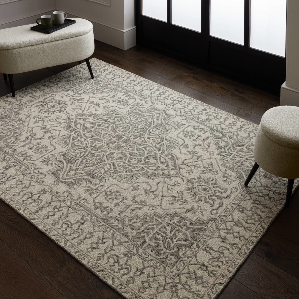 Novatrend Klassischer gemusterter Wollteppich 200x290 cm style classic chic Beige Wolle