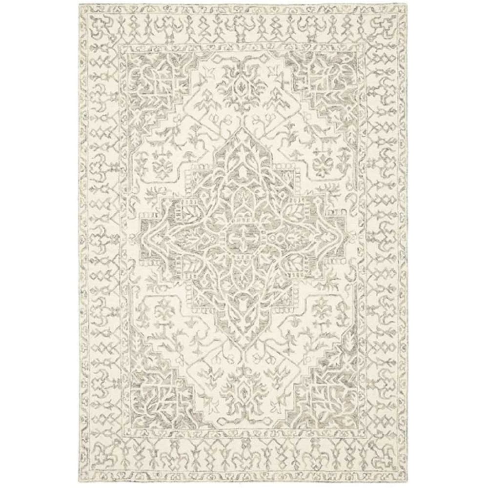 Tapis classique à motifs en laine beige clair 200x290 cm