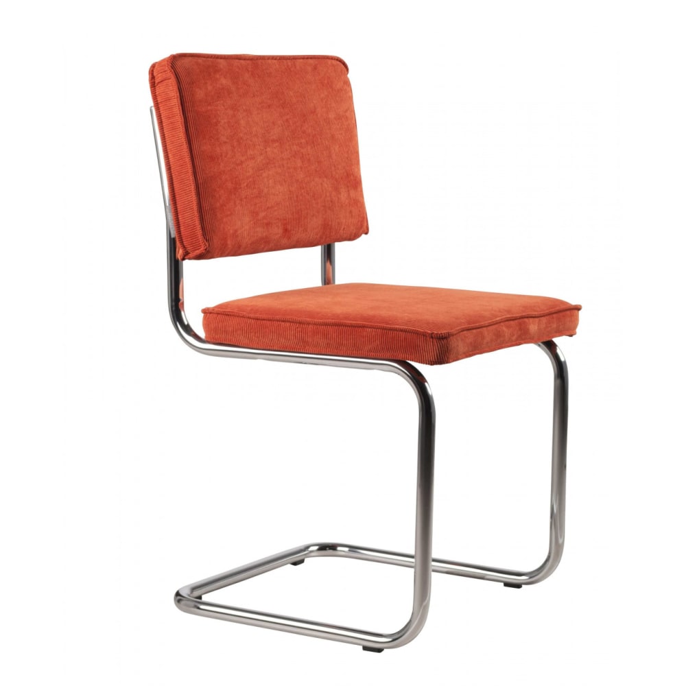 Chaise de repas en velours orange Chaise de repas en velours orange