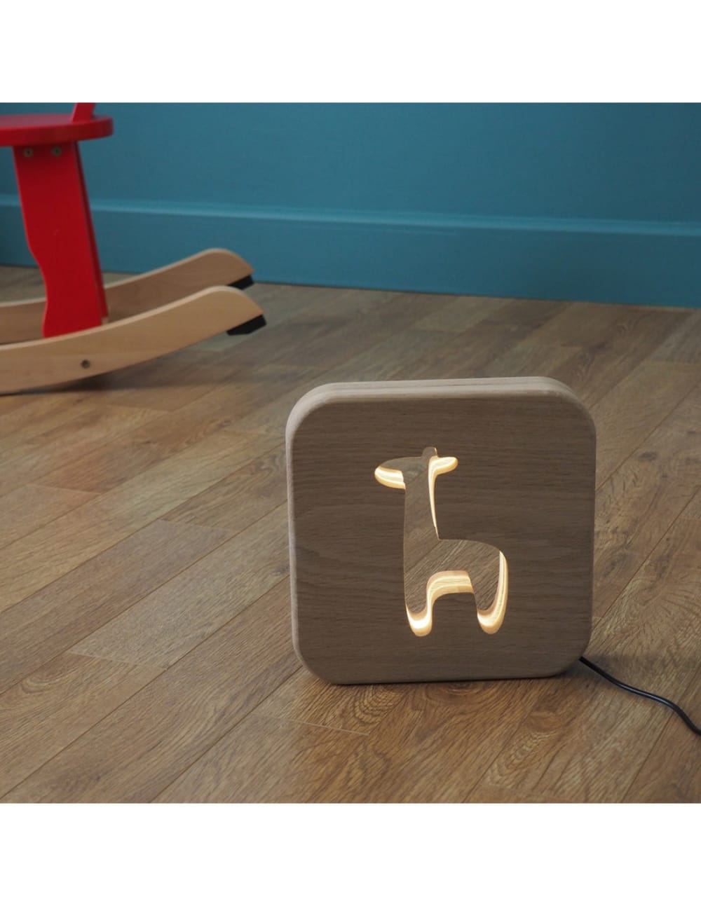 Lampe à poser veilleuse en bois girafe (Gone's) - Image 1