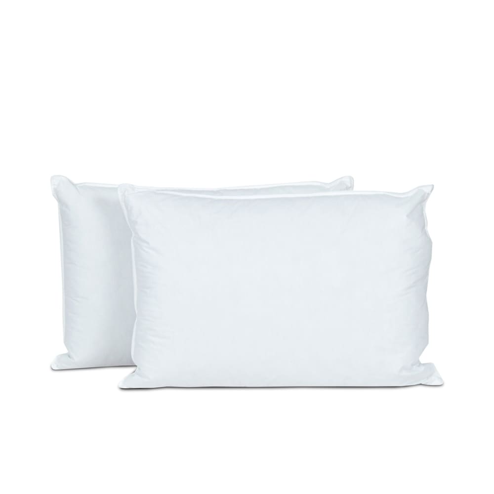 Bellecour Lot de 2 oreillers 45x70 style classique chic Blanc Certifié Oeko-Tex Fibres Naturelles