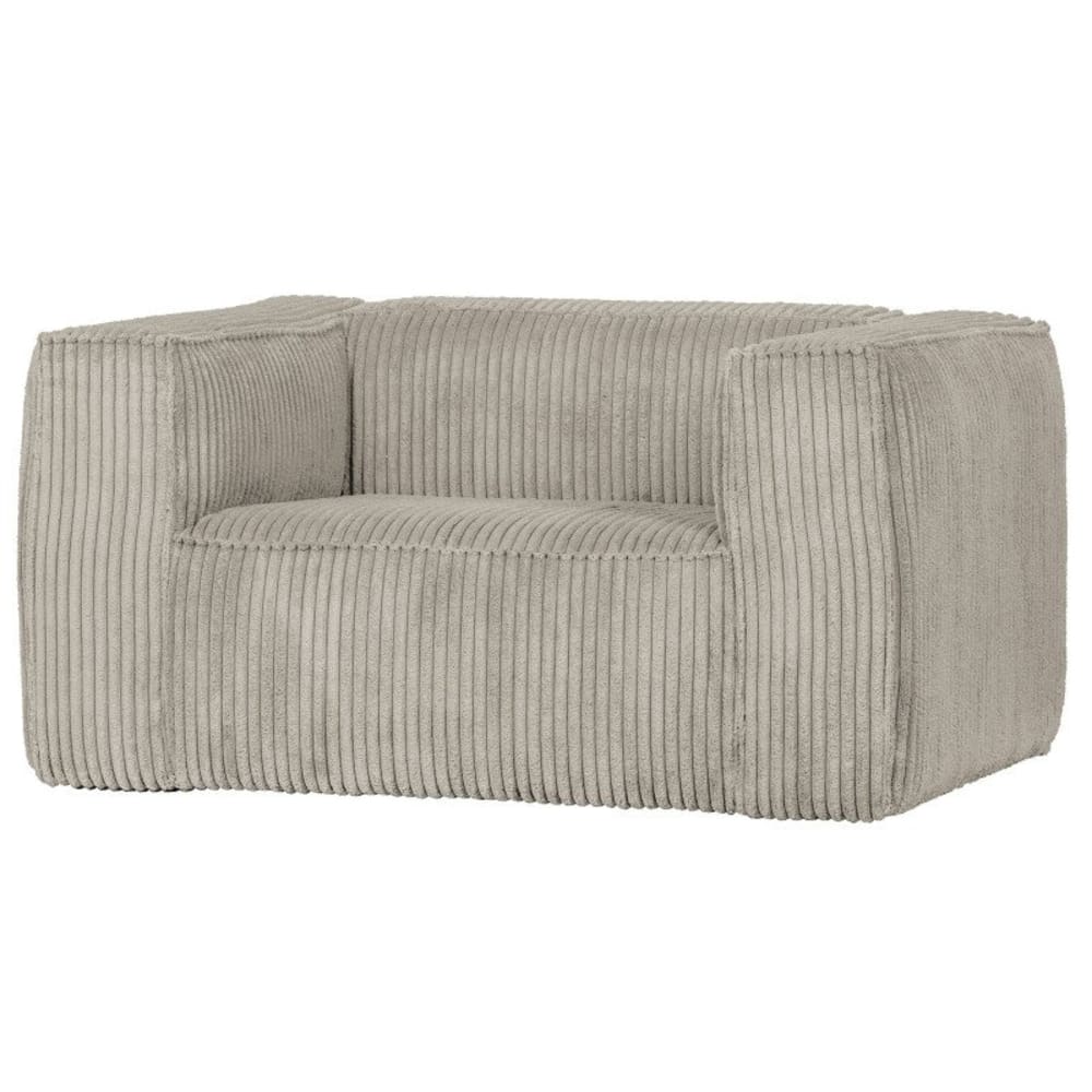 Fauteuil tendance en tissu côtelé beige 146x98x74cm
