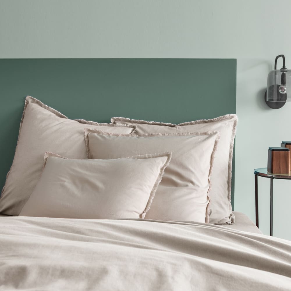 Housse de couette unie en coton lavé lin 260x240cm — vue 4