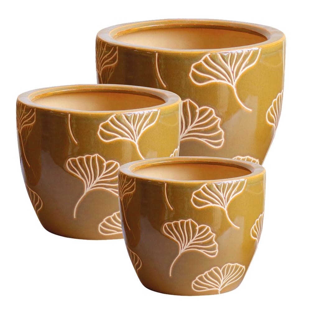 Cache pot jaune en terre cuite H18cm - Maisons du Monde