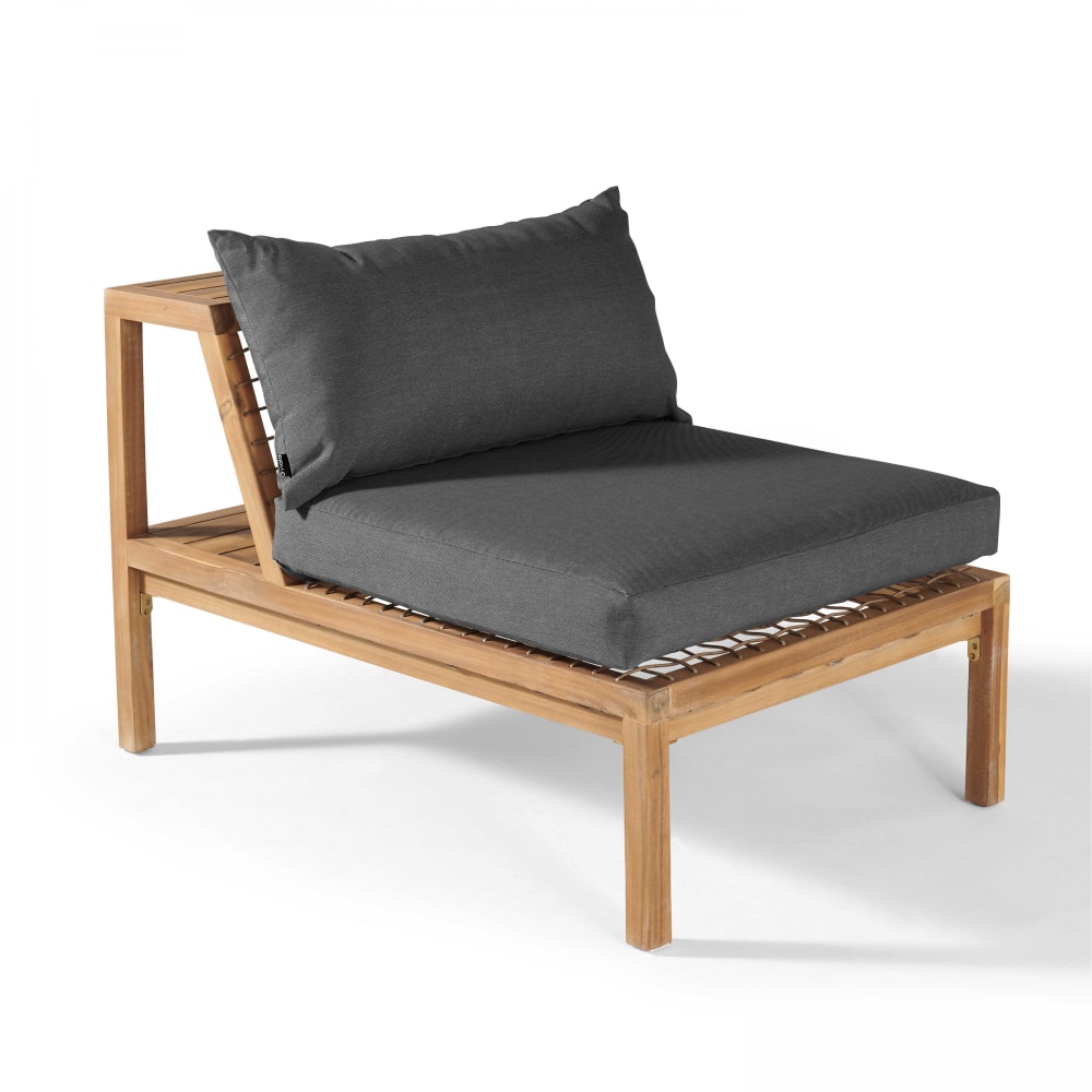 OVIALA Fauteuil de jardin - 173 x 105 x 68,5 cm - Bois -  - Gris