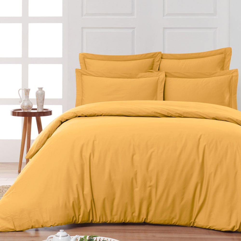 Drap housse en percale de coton caramel 80x200 cm — vue 3