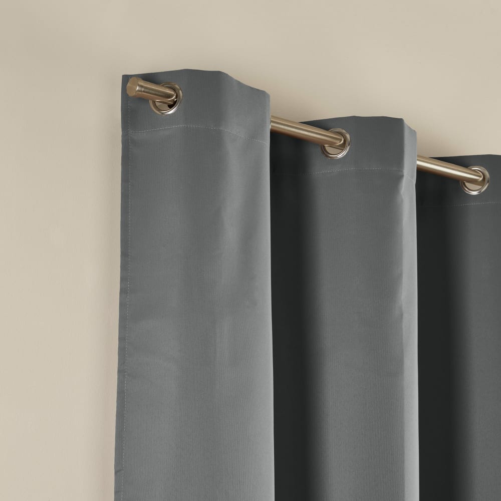 Tenda 100% tessuto oscurante rivestito in pvc grigio 135x350 cm -