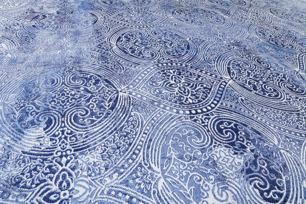 Tapis plat motif cachemire tons de bleus 130x190 — vue 4