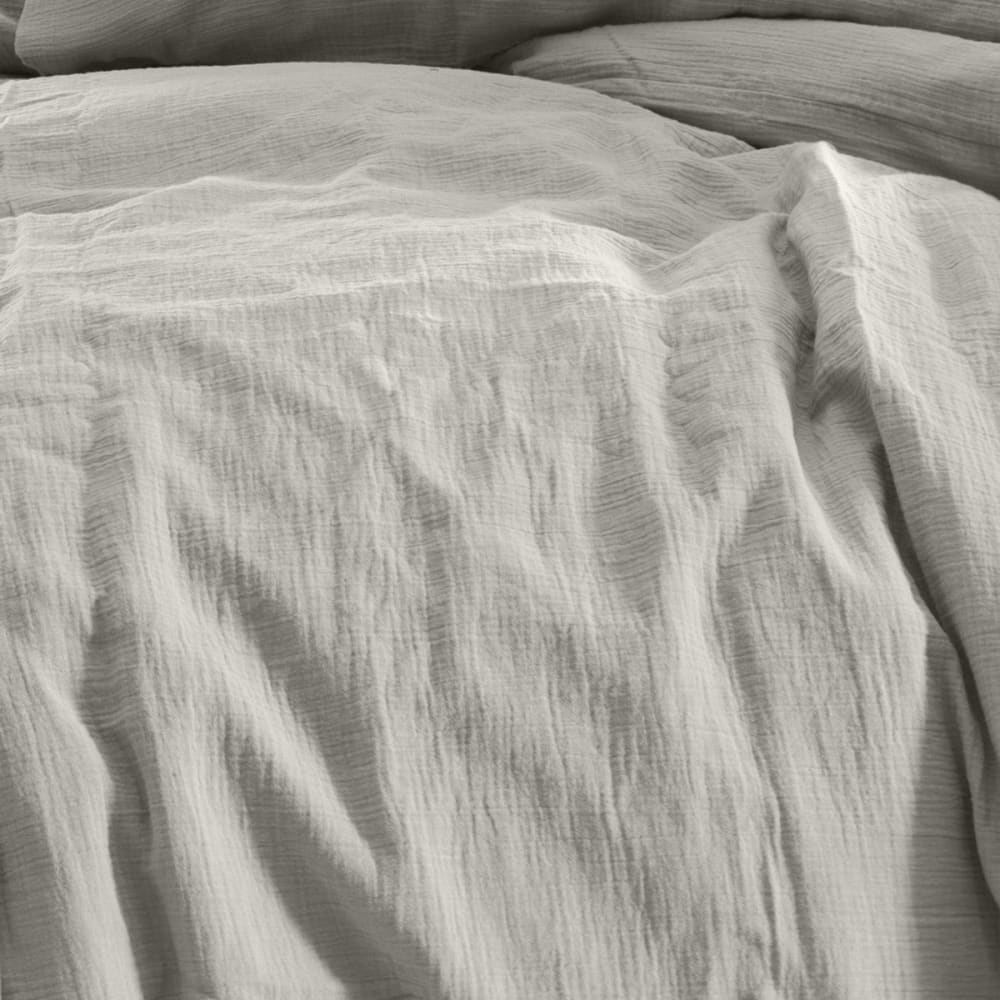 Housse de couette en gaze de coton gris perle 240x220 cm - Maisons du Monde
