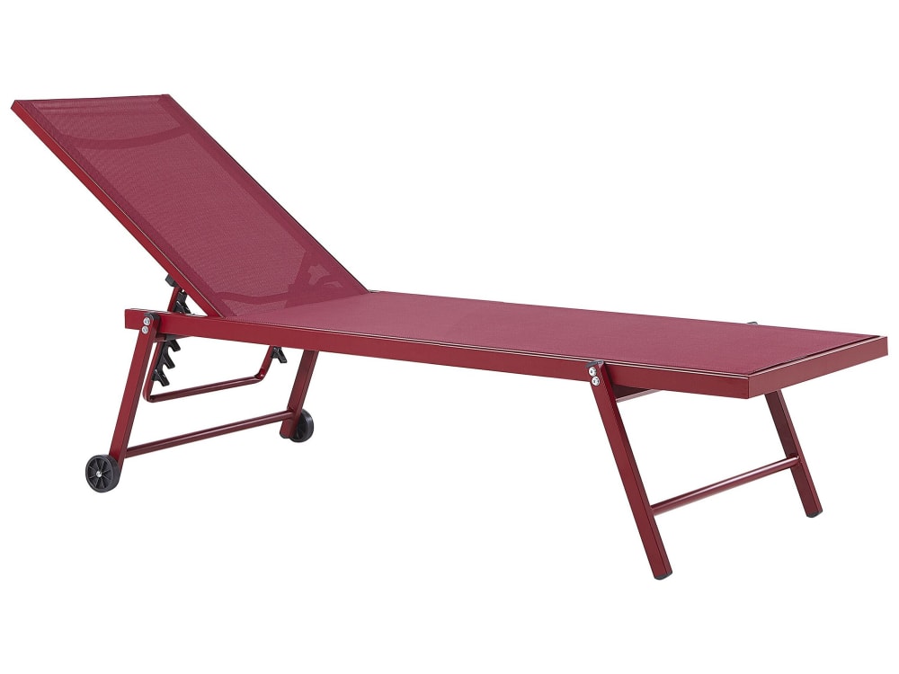 Transat métal rouge bordeaux