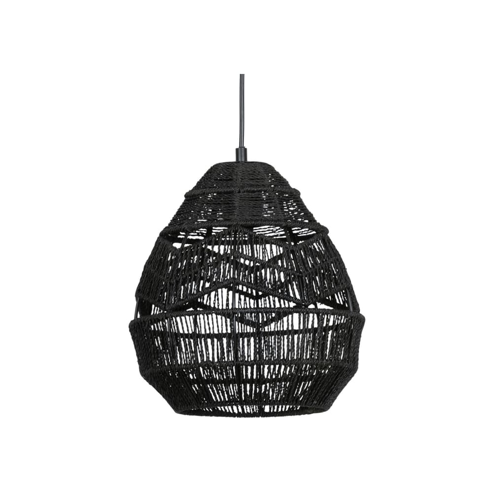 Lámpara de techo de cordón de papel negro