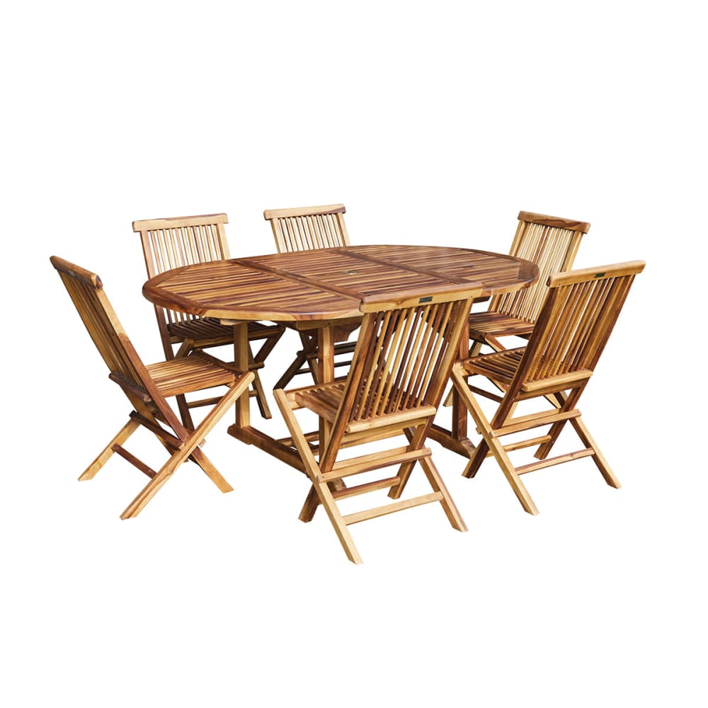 Salon de jardin en teck huilé massif extensible 6/8 pers. - Maisons du Monde