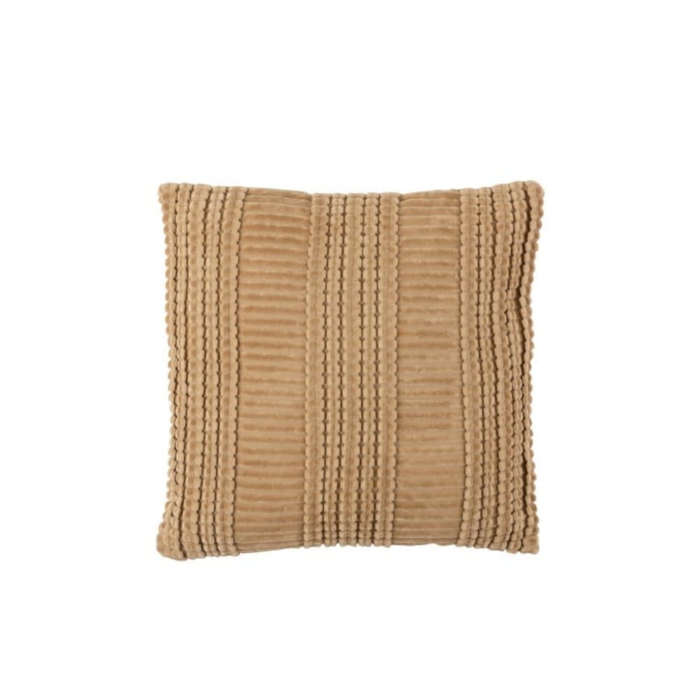 Coussin coton carré ocre/marron 45x45