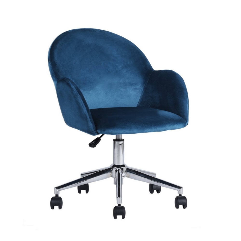 Chaise de bureau à roulettes avec accoudoirs - chiozza - bleu Chaise de bureau à roulettes avec accoudoirs - chiozza - bleu
