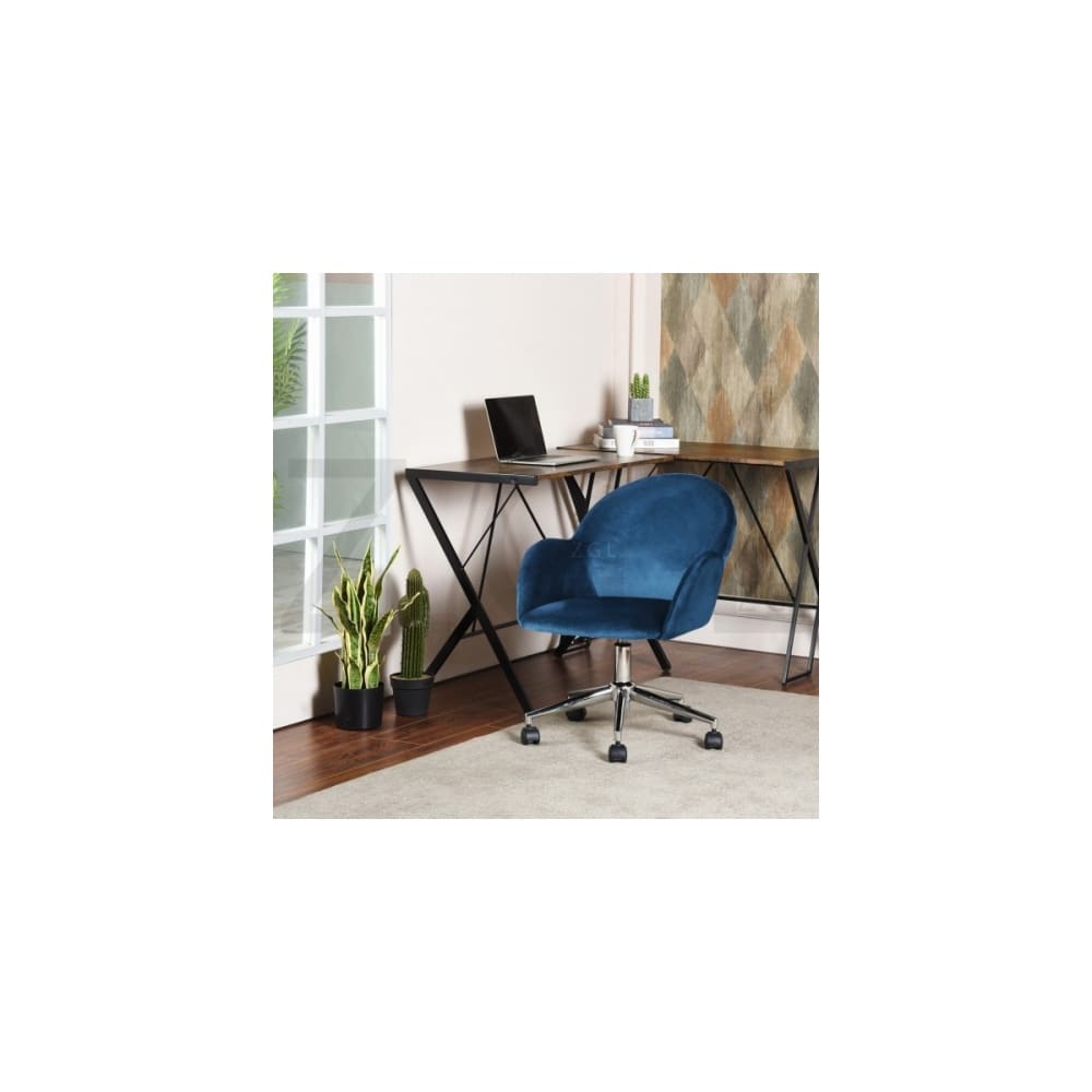 Chaise de bureau à roulettes avec accoudoirs - chiozza - bleu - Maisons du Monde