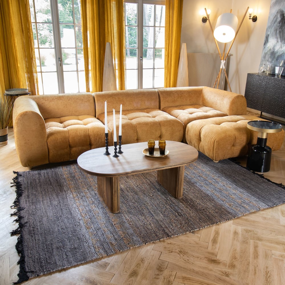 Tapis en cuir recyclé et coton 150x240cm — vue 3