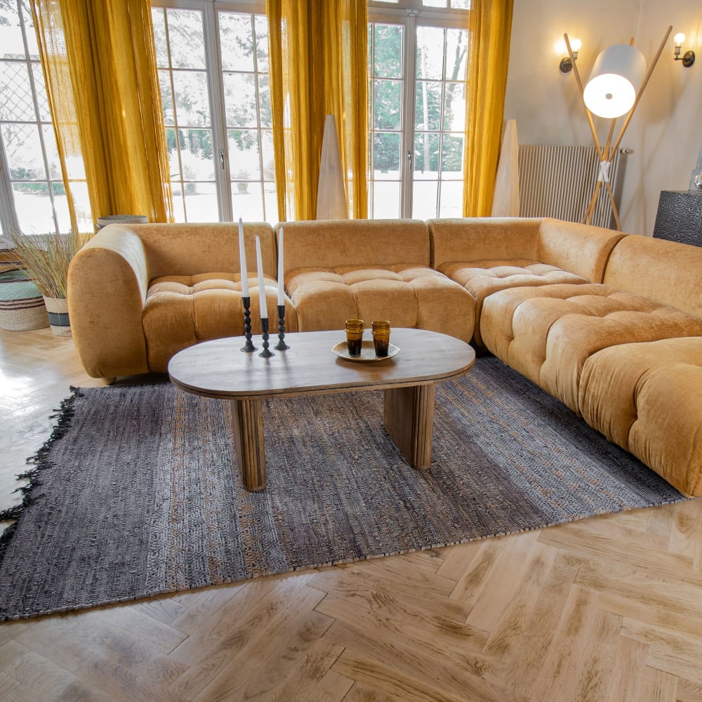Tapis en cuir recyclé et coton 150x240cm — vue 4