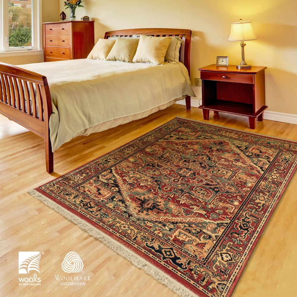 Tapis d'orient tissé - à franges Rouge 060x085 cm