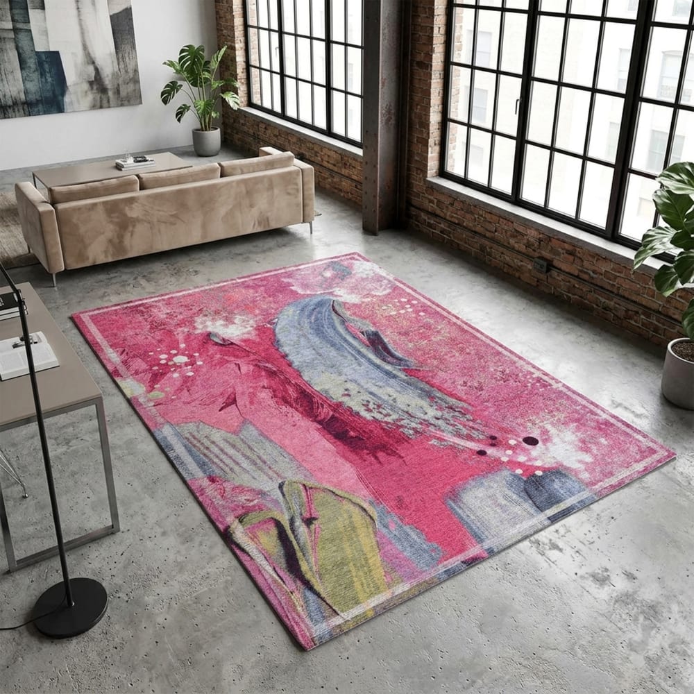 Tapis salon tissé plat - rose foncé multi 160x230 cm - Maisons du Monde