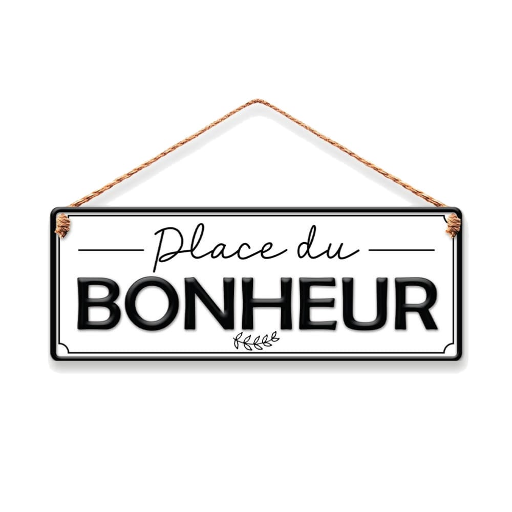 STC Plaque à suspendre relief 40x15cm Blanc Métal