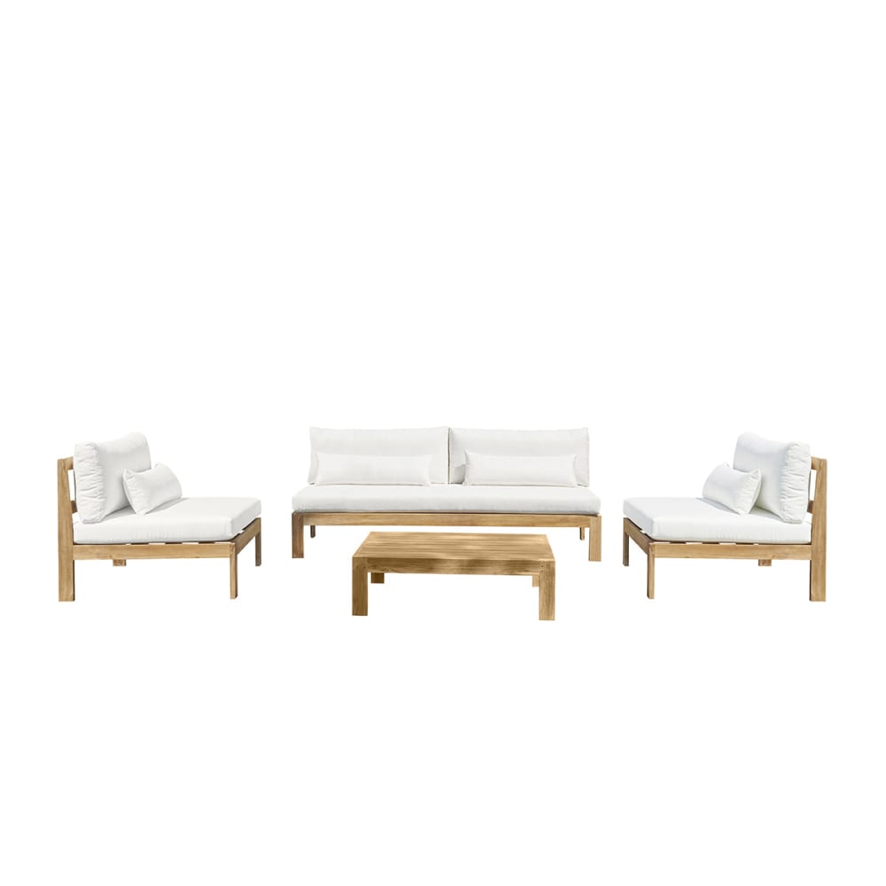 Salon de jardin en teck massif blanc - Maisons du Monde