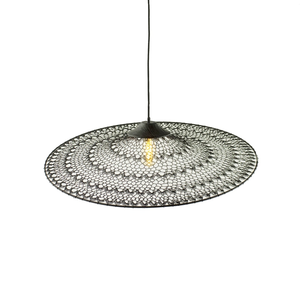 Suspension en métal noir crocheté à la main 80cm