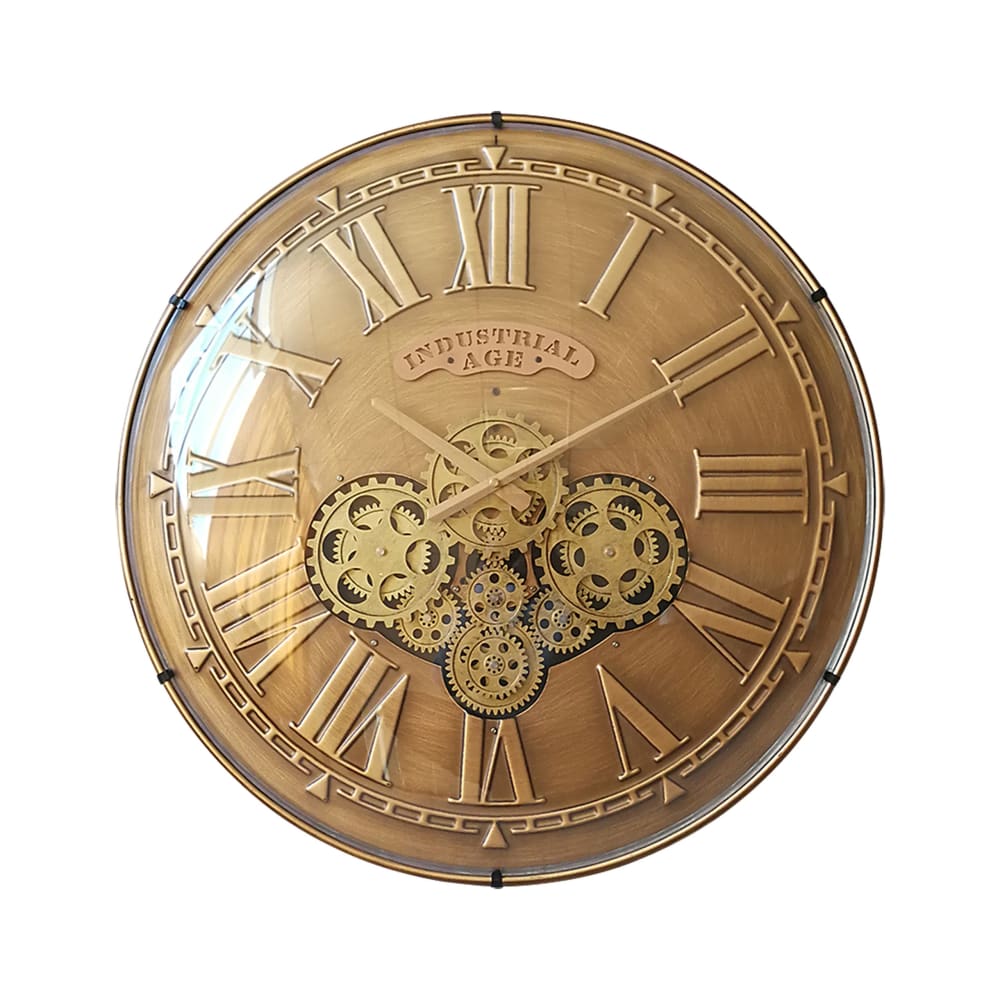 Horloge mécanisme convexe verre 60cm dore