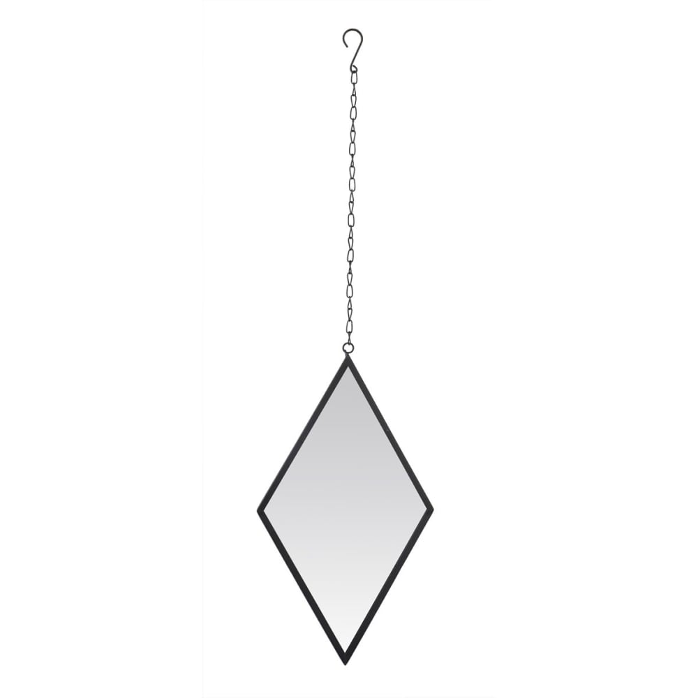 Miroir losange avec attache métal 21x36cm