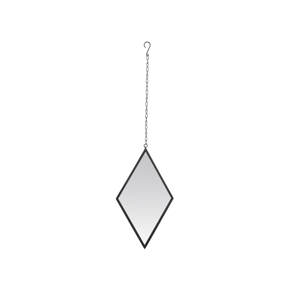 Miroir losange avec attache métal 21x36cm noir - Maisons du Monde