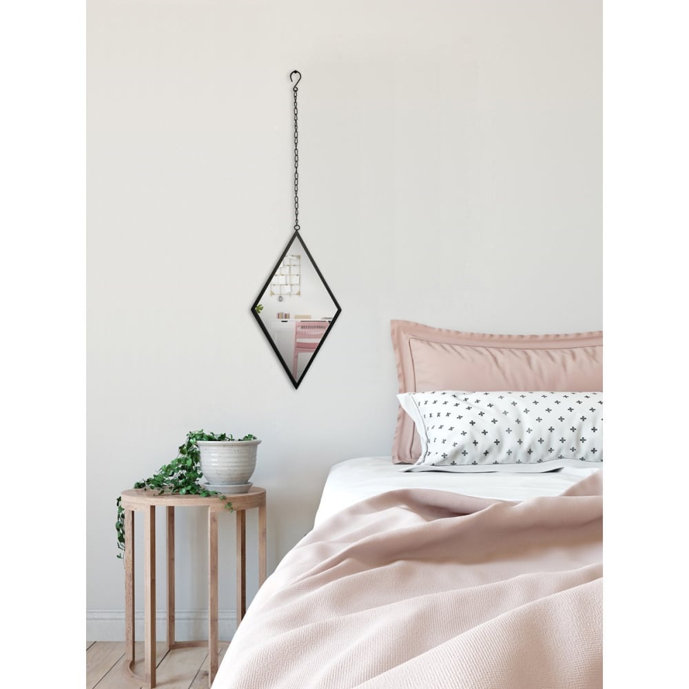 Miroir losange avec attache métal 21x36cm - Maisons du Monde