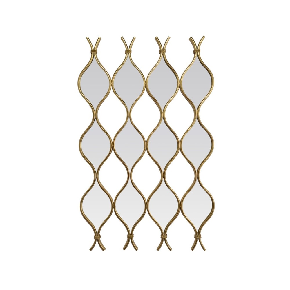 Miroir zig zag en 4 parties métal 96,5x62cm dore