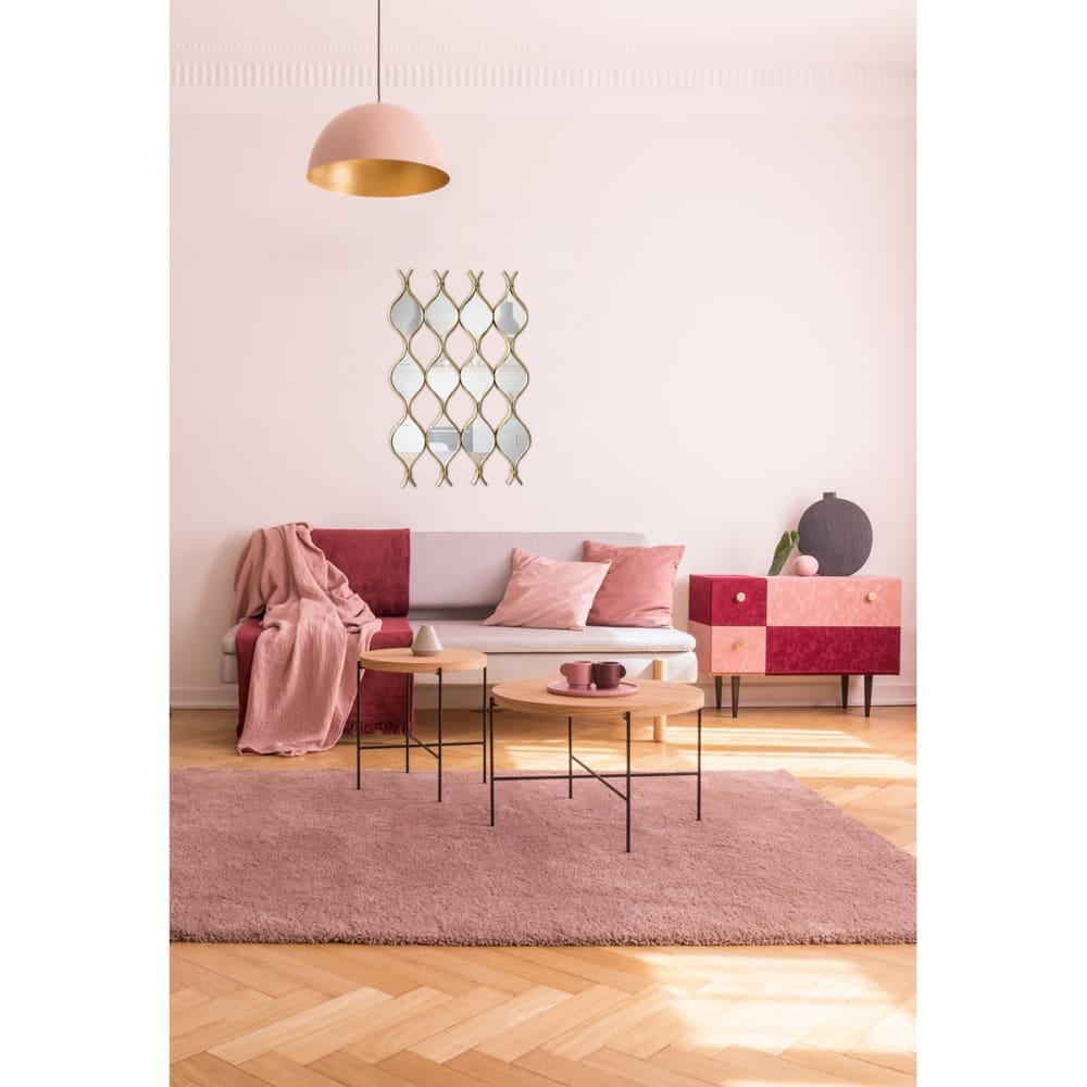 Miroir zig zag en 4 parties métal doré 96,5x62cm