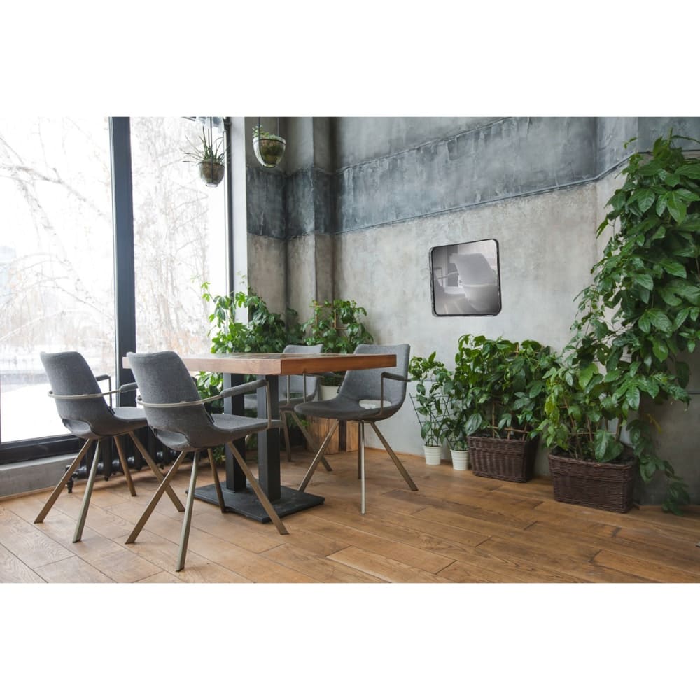 Miroir carré contours filaires métal 80x80cm noir - Maisons du Monde