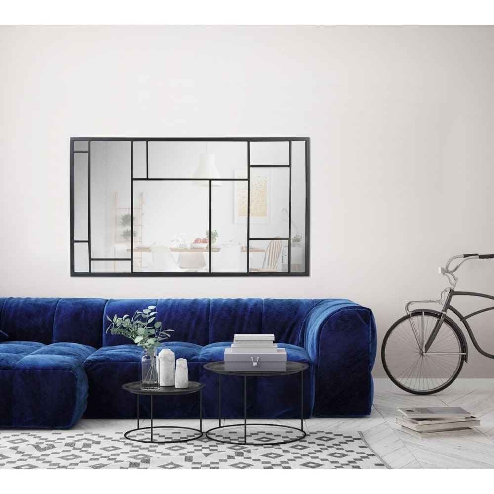 Grand miroir artiste noir 80x140cm