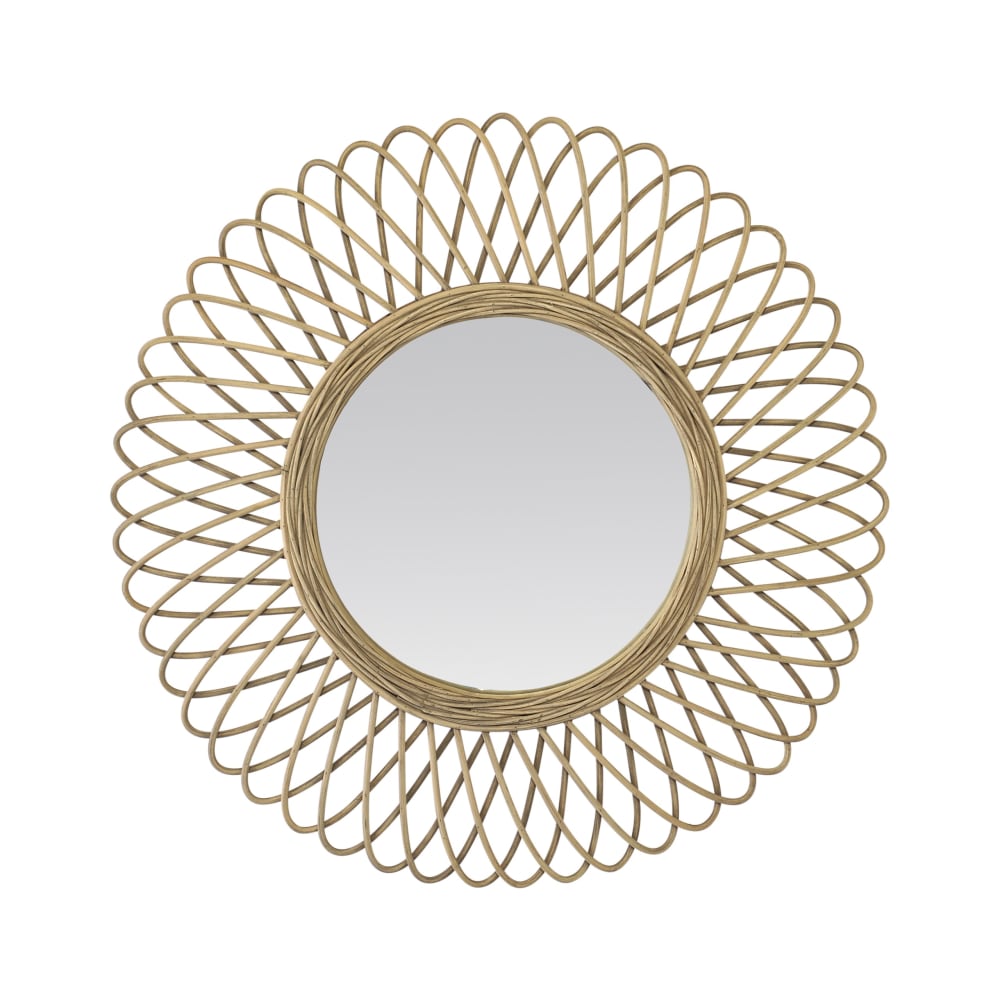 Miroir rond en rotin naturel 58cm naturel - Maisons du Monde