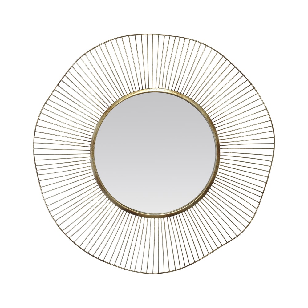 Miroir design rond en métal 75cm dore - Maisons du Monde