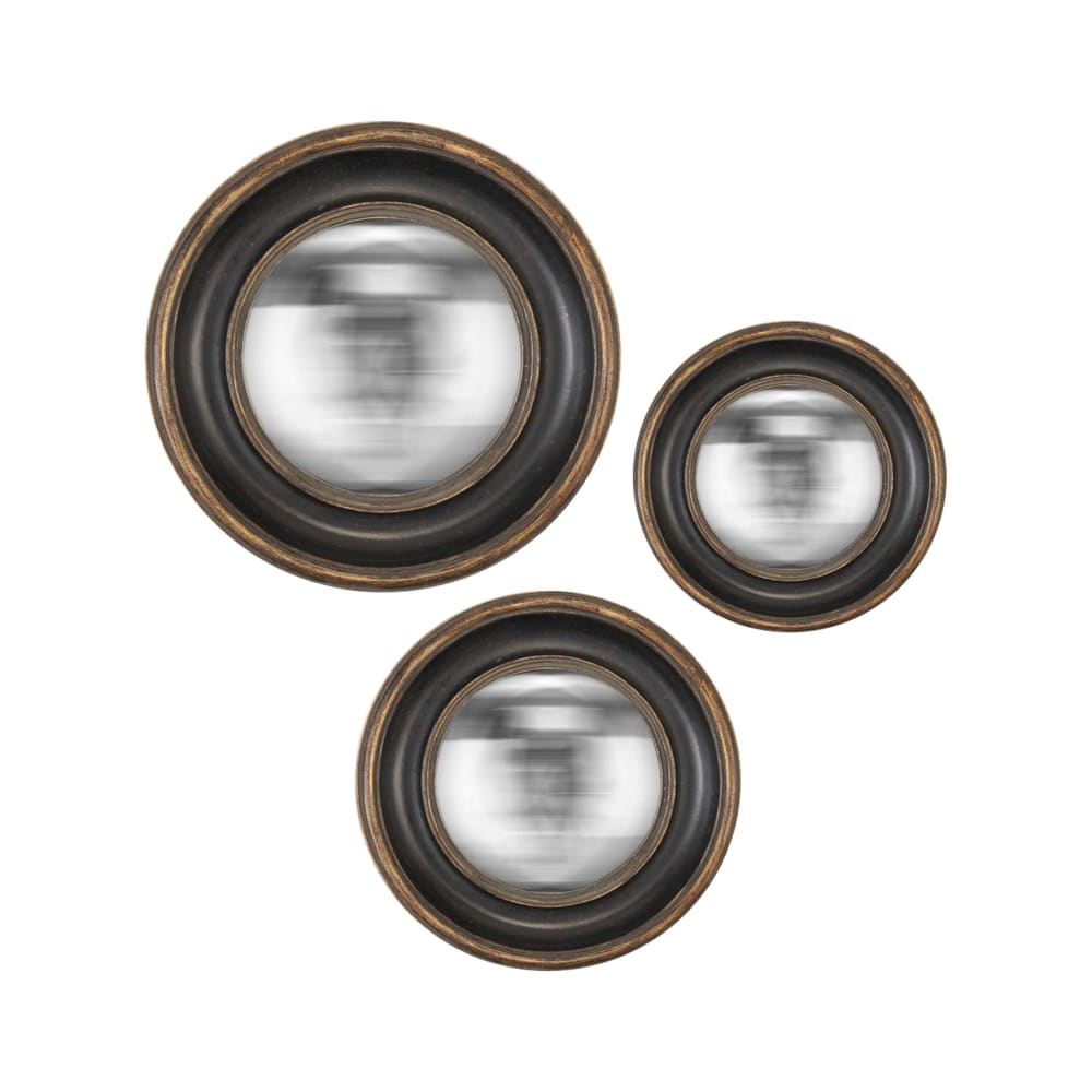 Miroirs convexes en résine noire - Lot de 3