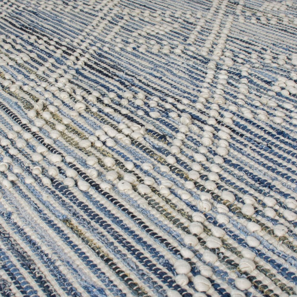 Tapis en coton en coton bleu 120x170 cm — vue 3