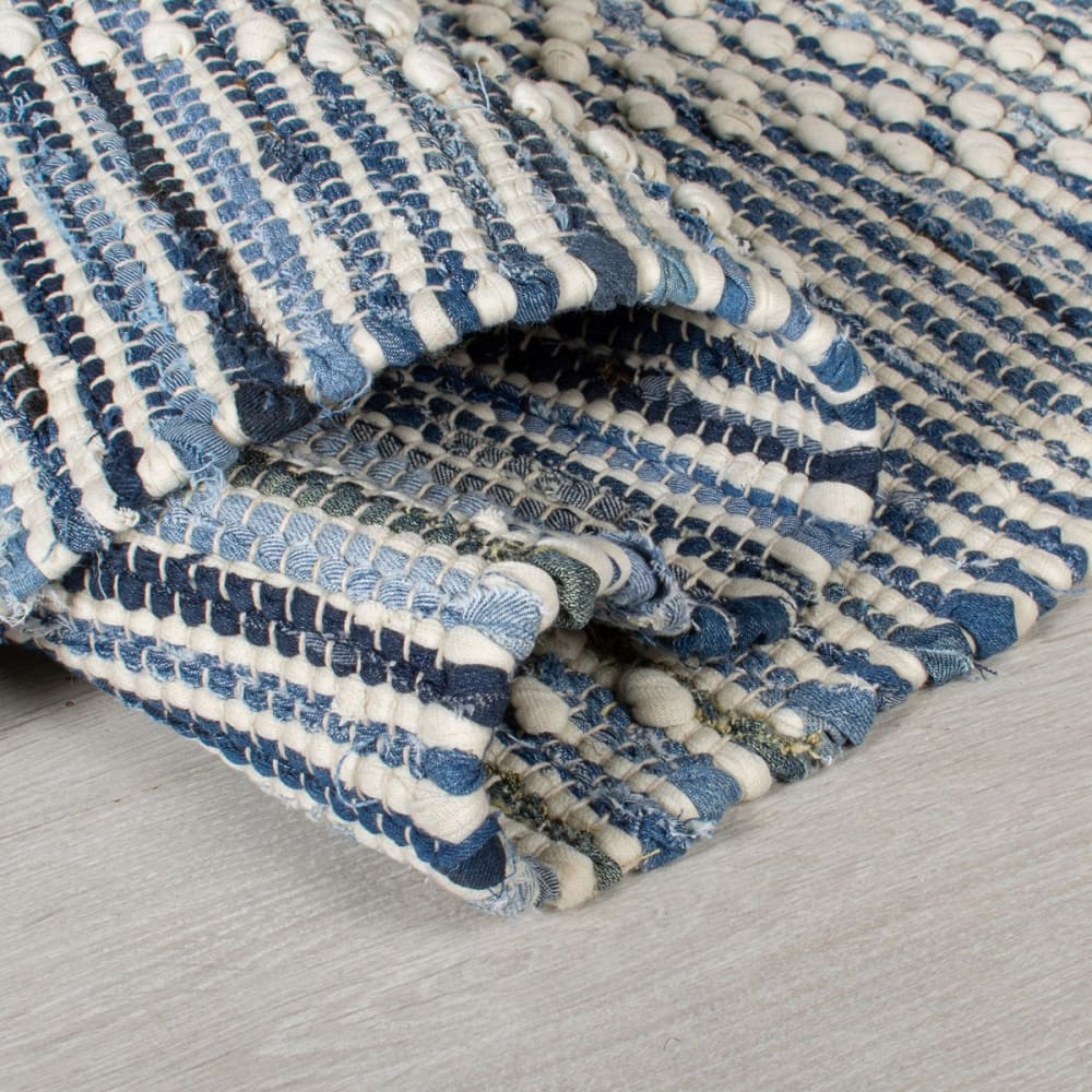 Tapis en coton en coton bleu 120x170 cm — vue 4