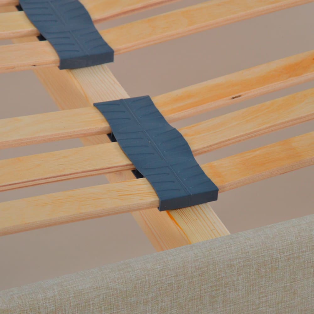 Sommier à lattes en bois lino - livré en kit beige 140x200 cm