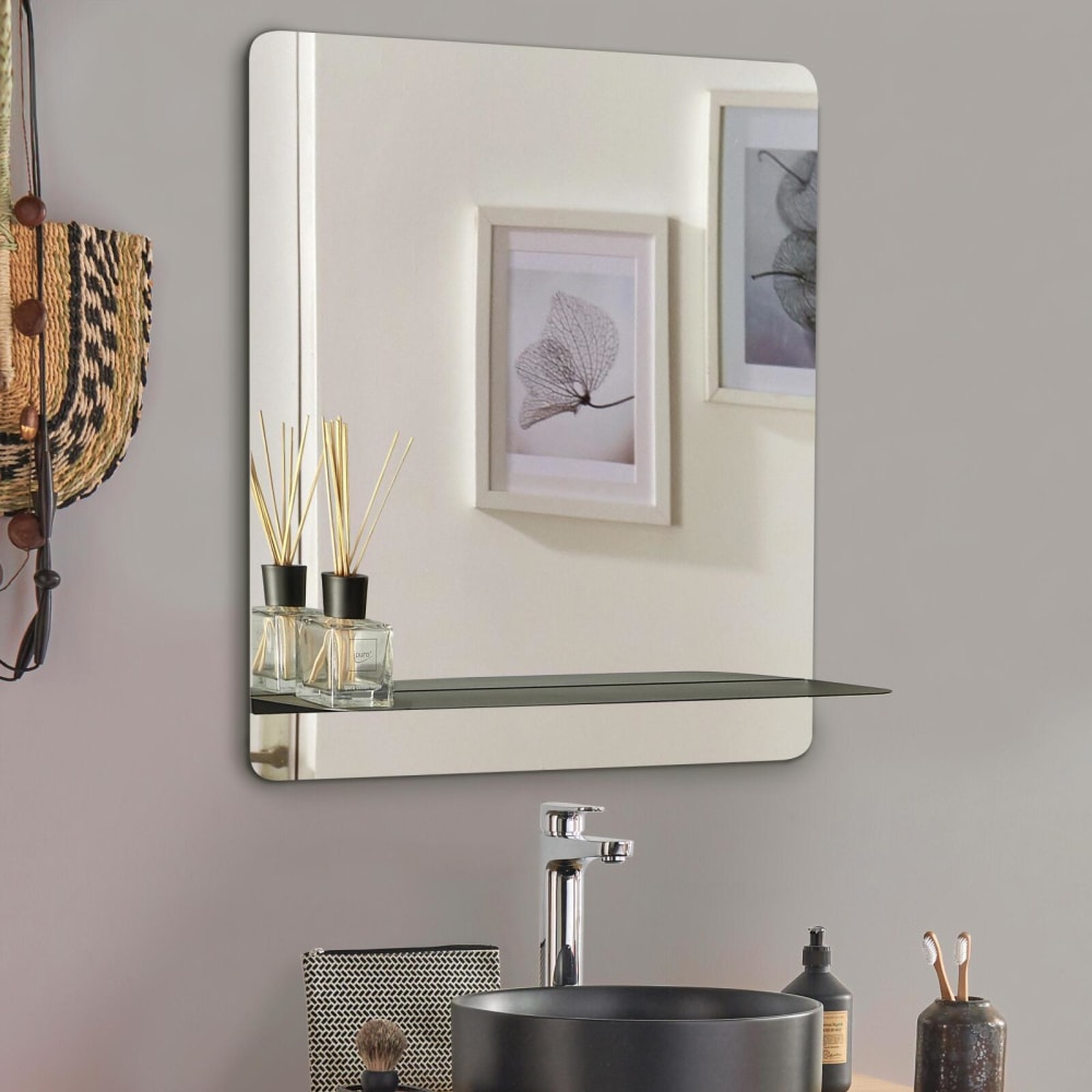Miroir rectangulaire  avec tablette en métal - Maisons du Monde